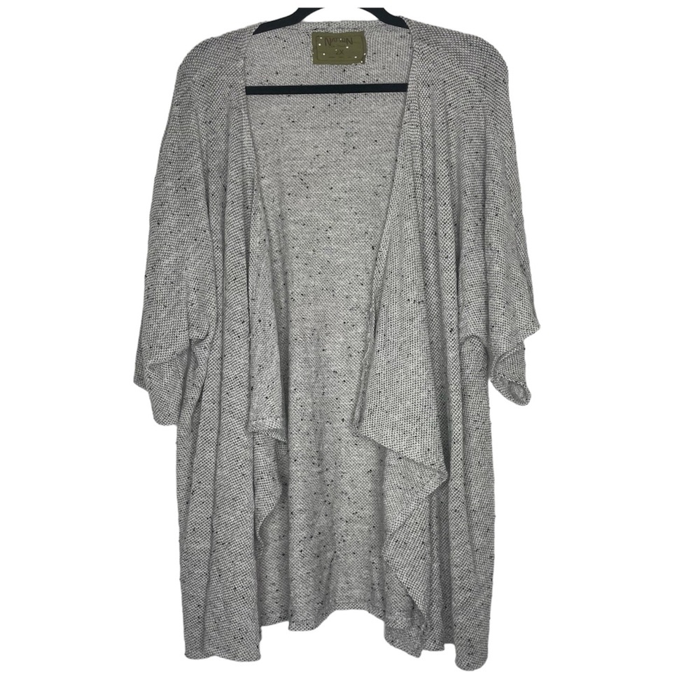 Nation LTD Anthropologie gray and black short sleeve open front Cardigan Size 2X